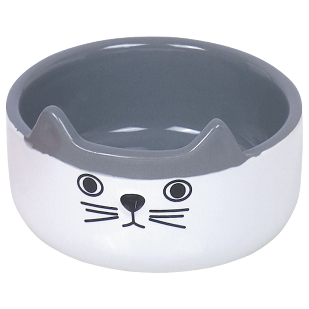 Nobby Keramik-Napf CAT FACE - weiß/grau