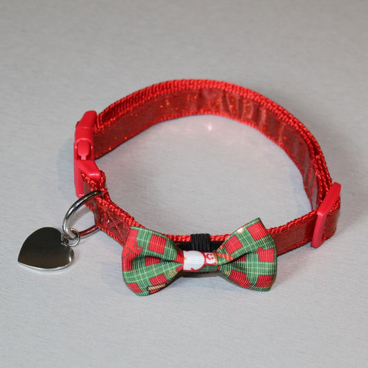 Nobby XMAS Halsband mit Schleife - S/M/L - Hundehalsband Weihnachten Fliege