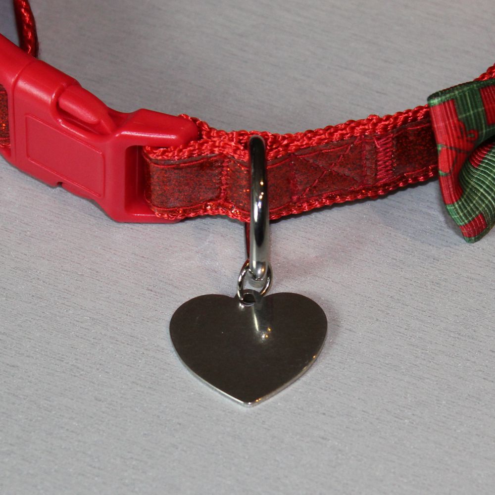 Nobby XMAS Halsband mit Schleife - S/M/L - Hundehalsband Weihnachten Fliege