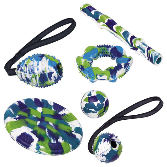 Nobby Vollgummi Hundespielzeug - Ball Ring Stick Frisbee Wurfseil Apportierspiel