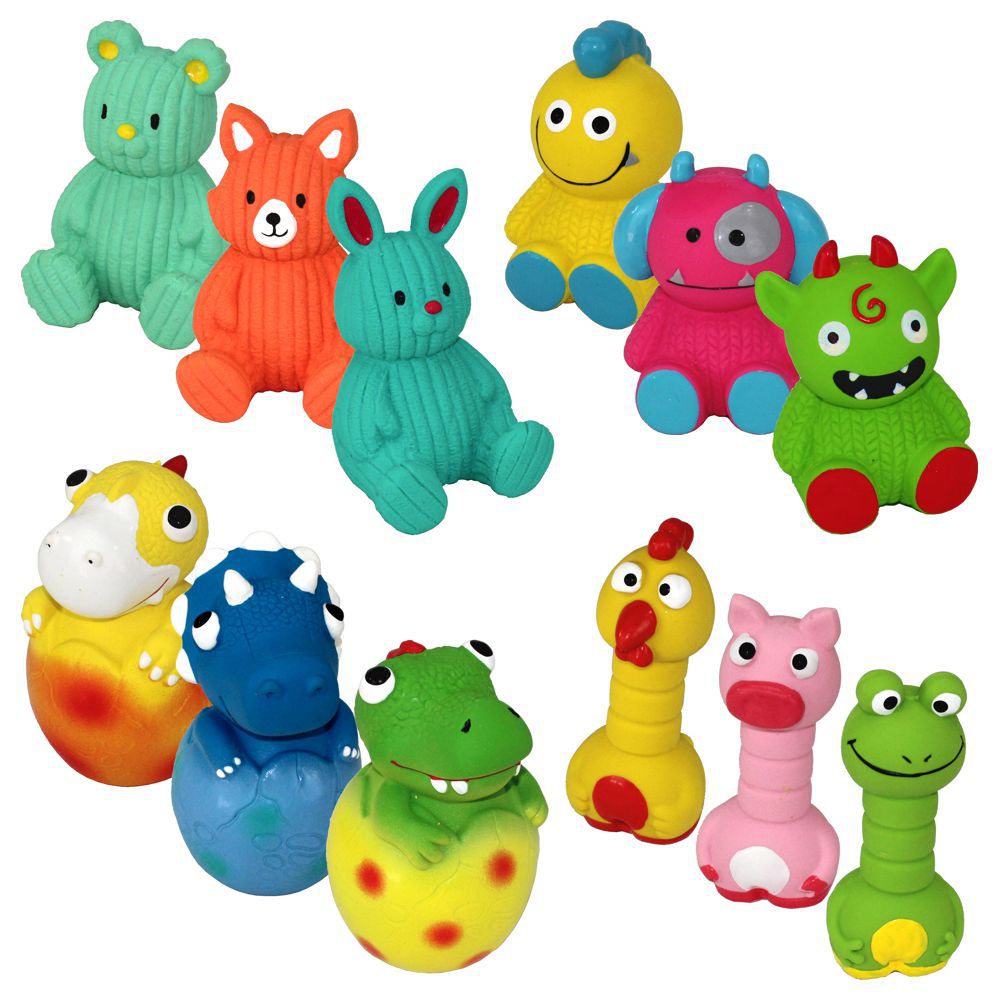 Nobby Latex Hundespielzeug Dino Monster Tiere - Spielfigur für Hund - quitscht