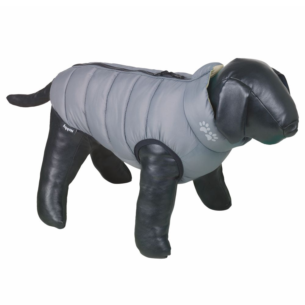 Nobby Hundemantel LIGHT - beige + grau - Wendemantel Regenmantel Hundejacke