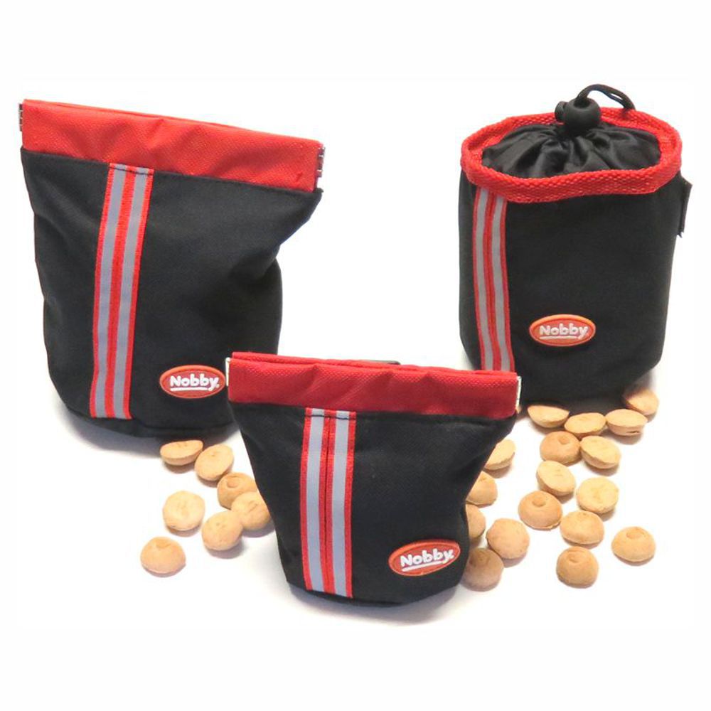 Nobby Snackbeutel - Nylon Futterbeutel Leckerlibeutel Snacktasche - Clip + Klett