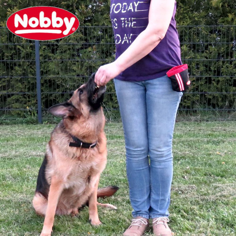 Nobby Snackbeutel - Nylon Futterbeutel Leckerlibeutel Snacktasche - Clip + Klett