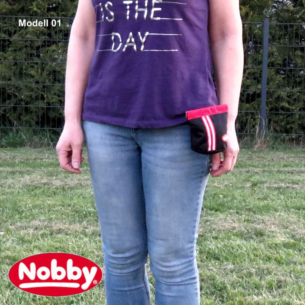 Nobby Snackbeutel - Nylon Futterbeutel Leckerlibeutel Snacktasche - Clip + Klett