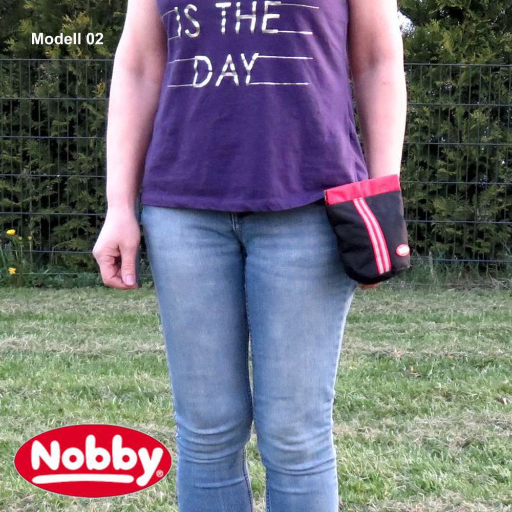 Nobby Snackbeutel - Nylon Futterbeutel Leckerlibeutel Snacktasche - Clip + Klett