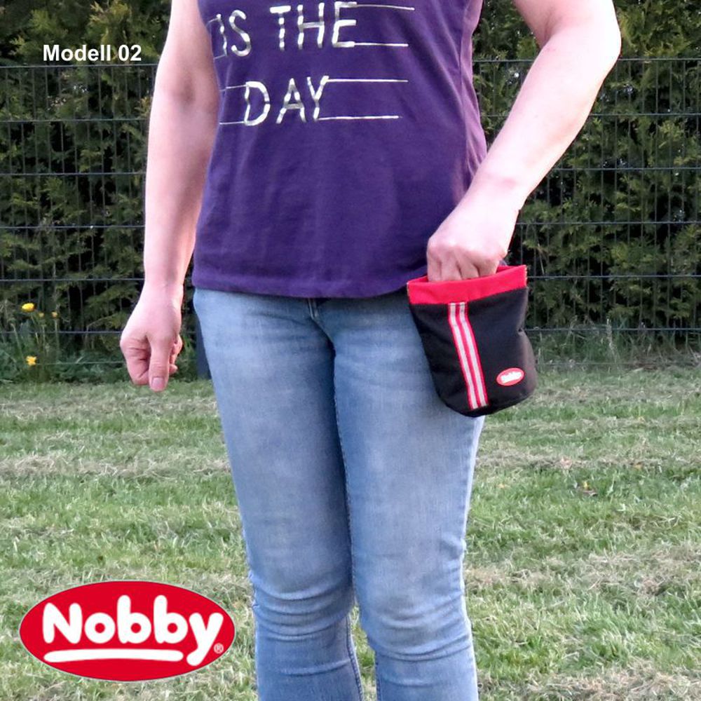 Nobby Snackbeutel - Nylon Futterbeutel Leckerlibeutel Snacktasche - Clip + Klett