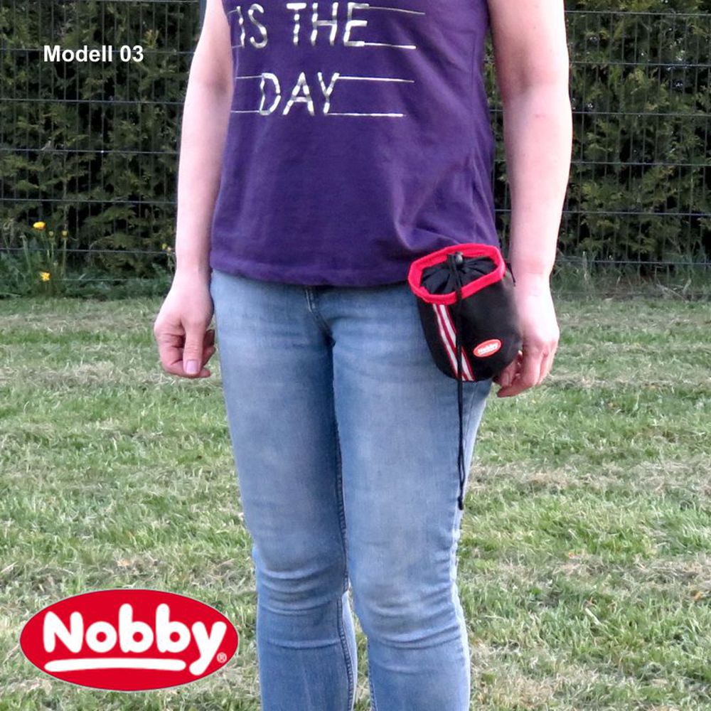 Nobby Snackbeutel - Nylon Futterbeutel Leckerlibeutel Snacktasche - Clip + Klett