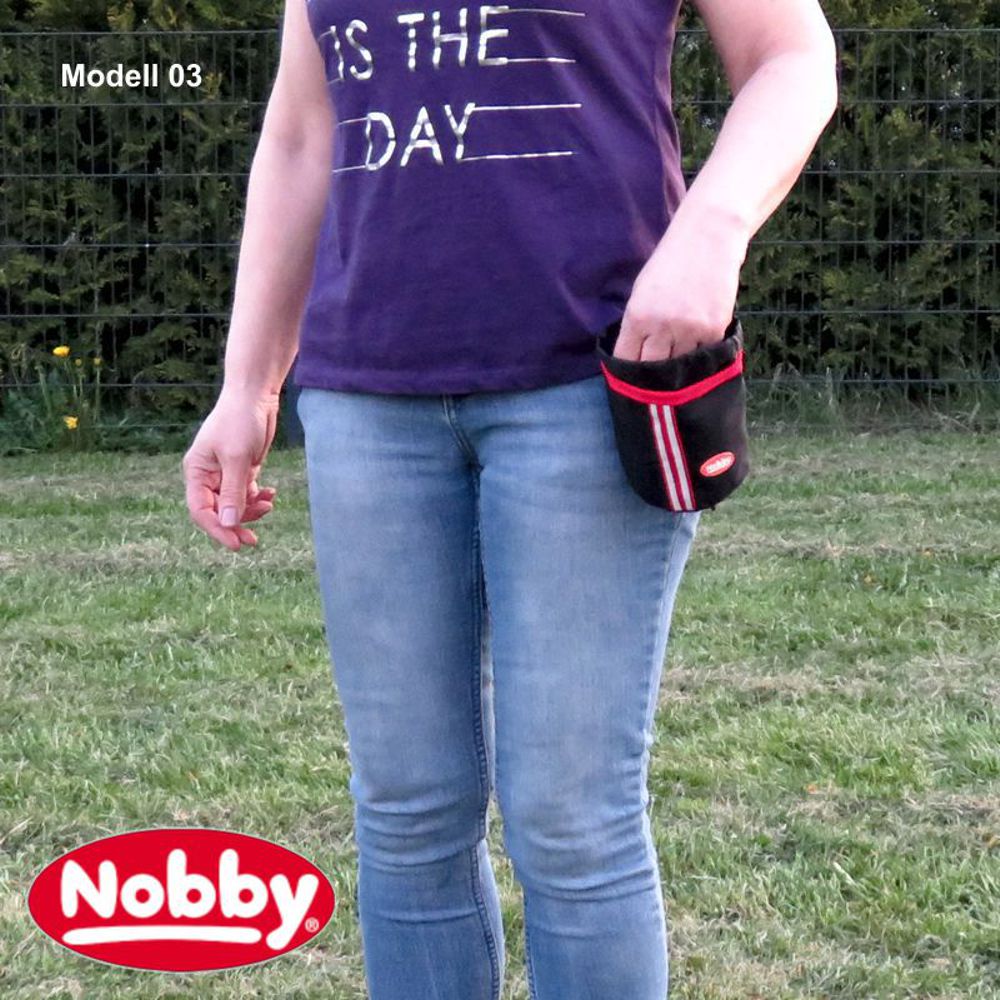 Nobby Snackbeutel - Nylon Futterbeutel Leckerlibeutel Snacktasche - Clip + Klett