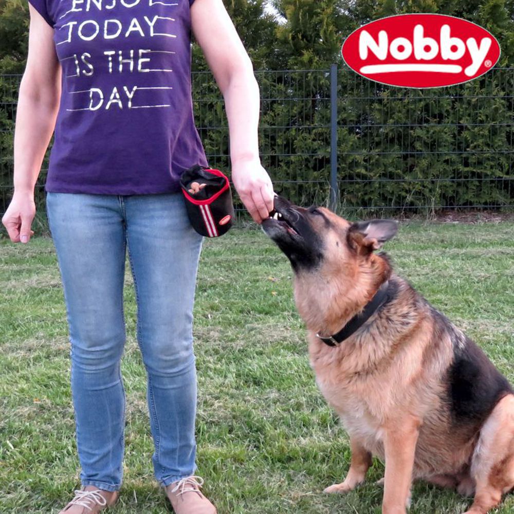 Nobby Snackbeutel - Nylon Futterbeutel Leckerlibeutel Snacktasche - Clip + Klett