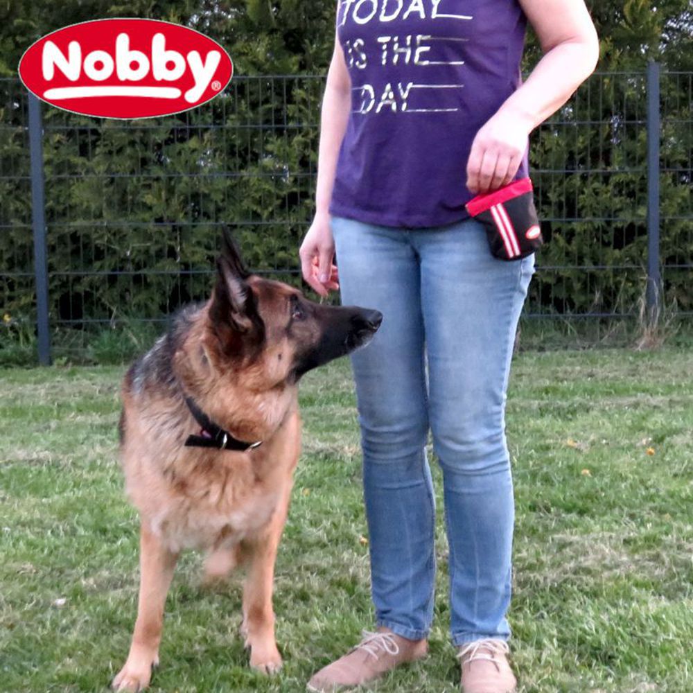 Nobby Snackbeutel - Nylon Futterbeutel Leckerlibeutel Snacktasche - Clip + Klett