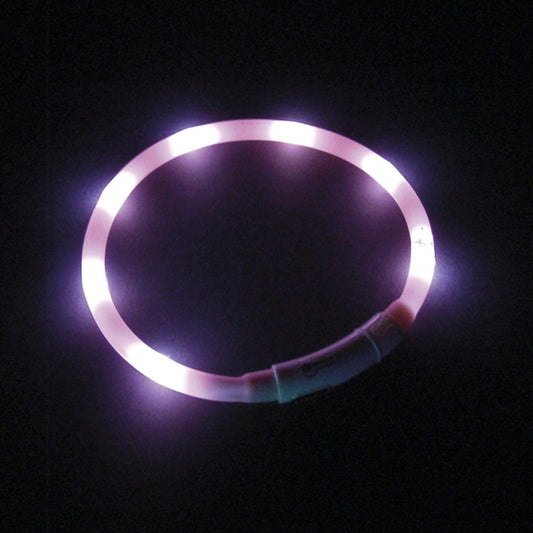 Nobby LED Puppy Leuchthalsband VISIBLE - rosa/blau - Silikon Leuchtband Welpen