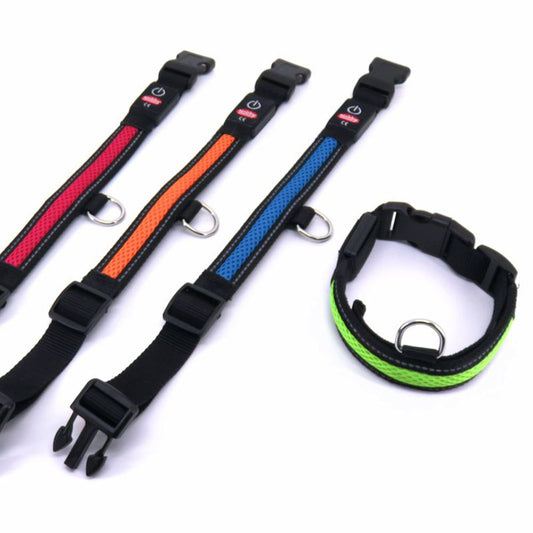 Nobby Sicherheitshalsband FLASH MESH - S/M/L - Leuchthalsband LED Halsband Hund
