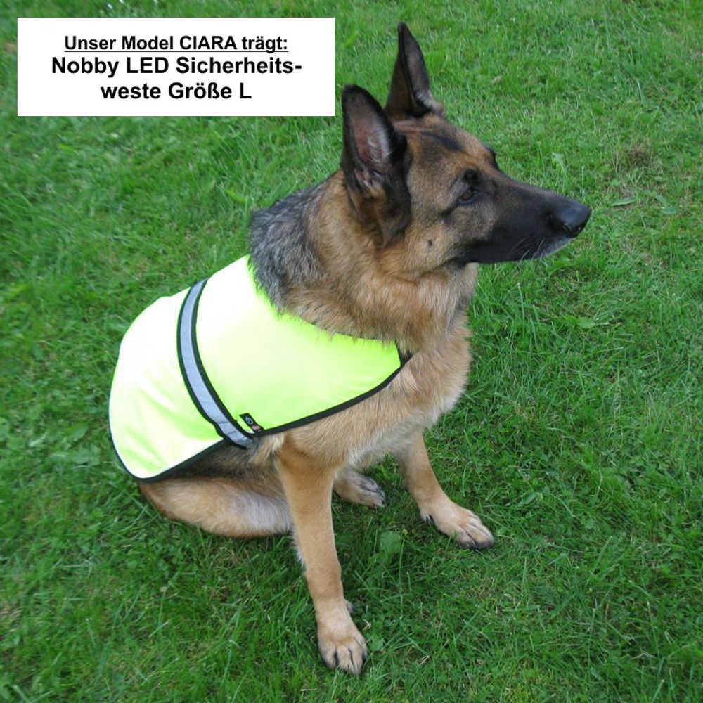 Nobby LED Sicherheitsweste neon gelb reflektierend Sicherheit Safety Weste Hund