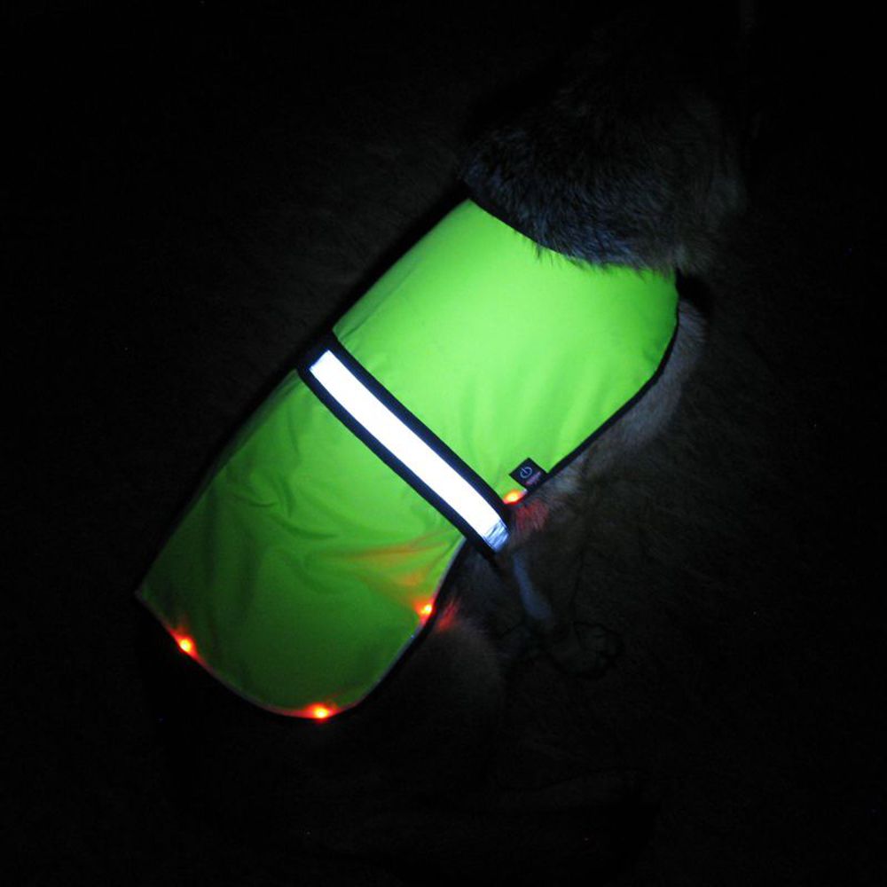 Nobby LED Sicherheitsweste neon gelb reflektierend Sicherheit Safety Weste Hund