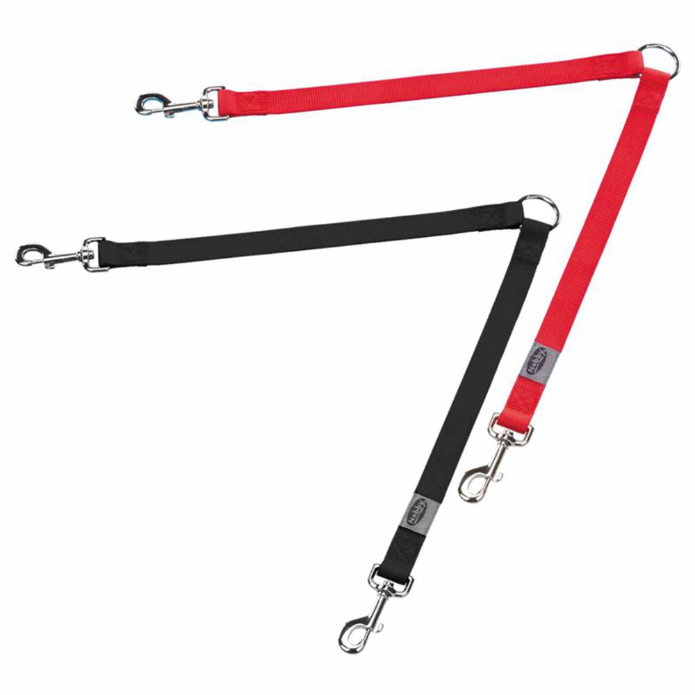 Nobby Koppel CLASSIC 2x 30/40/45 cm lang - Nylon Hundeleine Leine Doppelleine