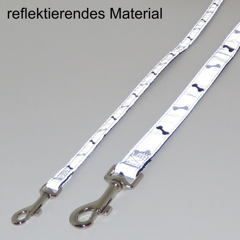 Nobby Leine REFLEKTOR BONE schwarz-grau - 120 cm lang - Nylon Hundeleine 1