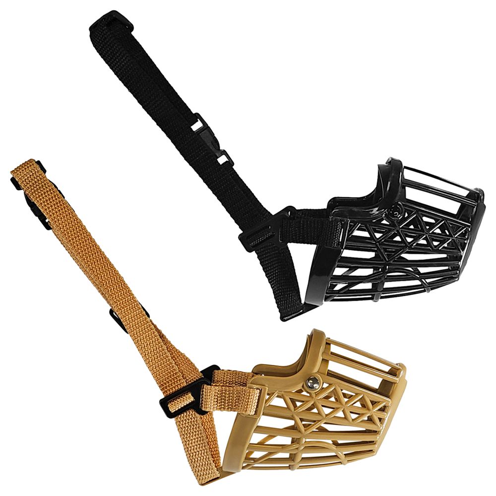 Nobby Maulkorb - Größe XXS-XL - schwarz+braun Kunststoff Nylon Hundemaulkorb