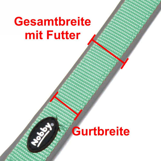 Nobby Leine CLASSIC PRENO 120 cm lang - 15/20/25 mm breit Nylon Hundeleine 1,2 m