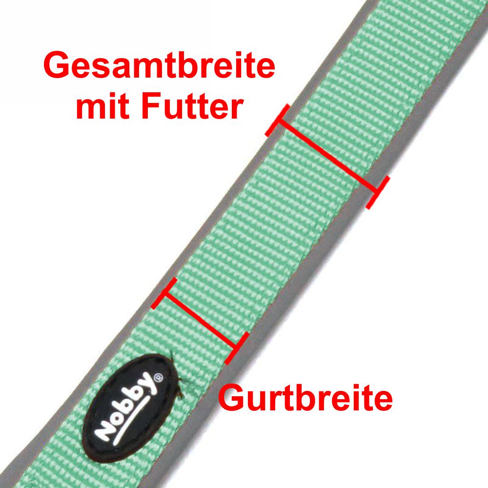 Nobby Führleine CLASSIC PRENO 200 cm - 15/20/25 mm breit - Nylon Hundeleine 2 m