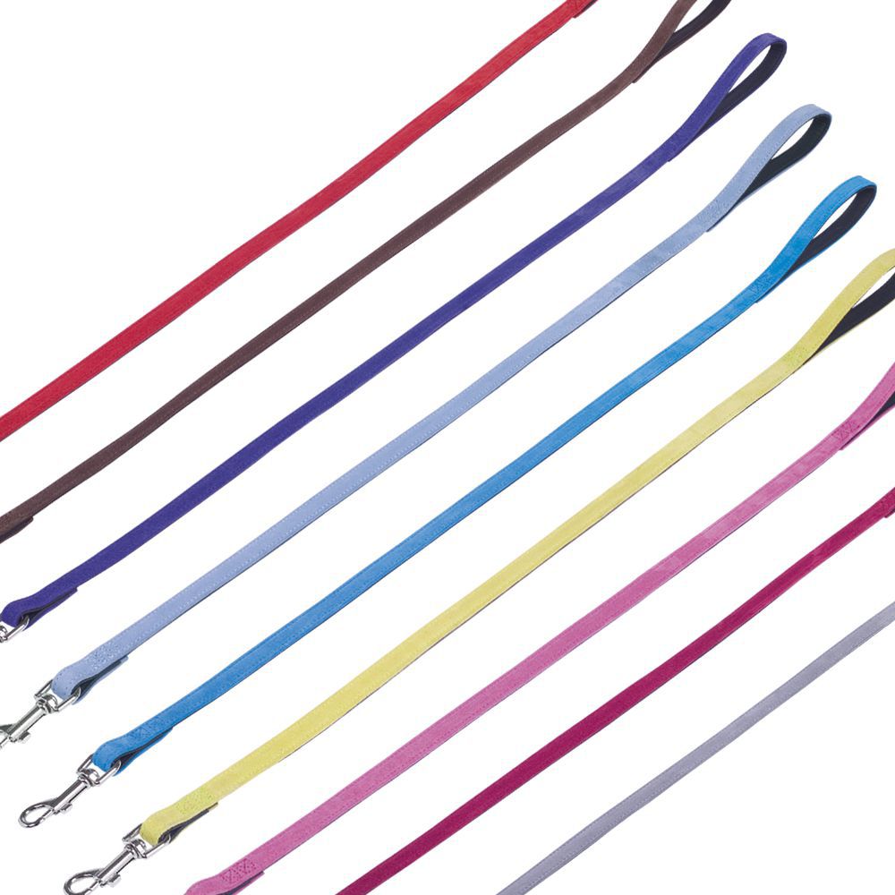 Nobby Leder Leine VELOURS 14 + 18 mm breit Nappaleder Hundeleine Leine Hund