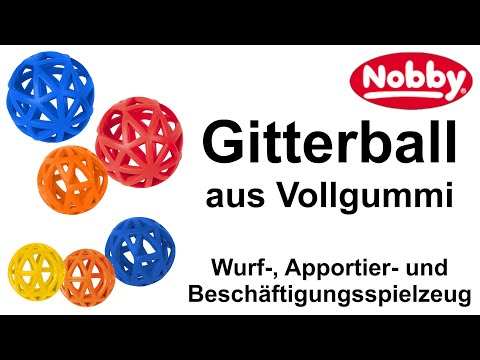 Nobby Vollgummi Spielzeug Gitterball - Hundespiel Kauspielzeug Ball Gummiball