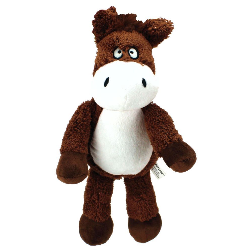 PetSport Plüsch Hundespielzeug Pferd - Kuscheltier mit Squeaker Welpen Spielzeug