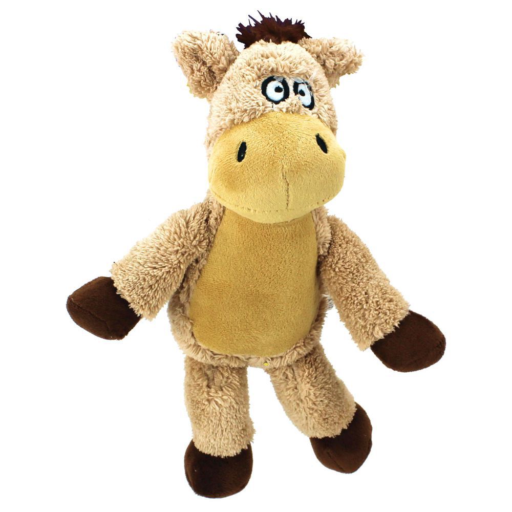 PetSport Plüsch Hundespielzeug Pferd - Kuscheltier mit Squeaker Welpen Spielzeug