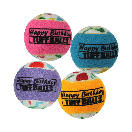 PetSport Tennisball HAPPY BIRTHDAY TUFF BALL - S/M Apportierspielzeug Hundeball