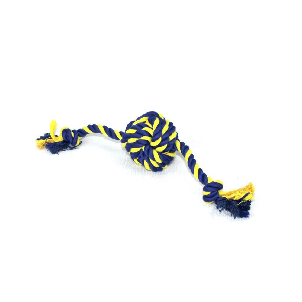 PetSport Knotenseil BALL - Baumwoll-Seil Zerrspiel Spieltau Kauseil Wurfspiel