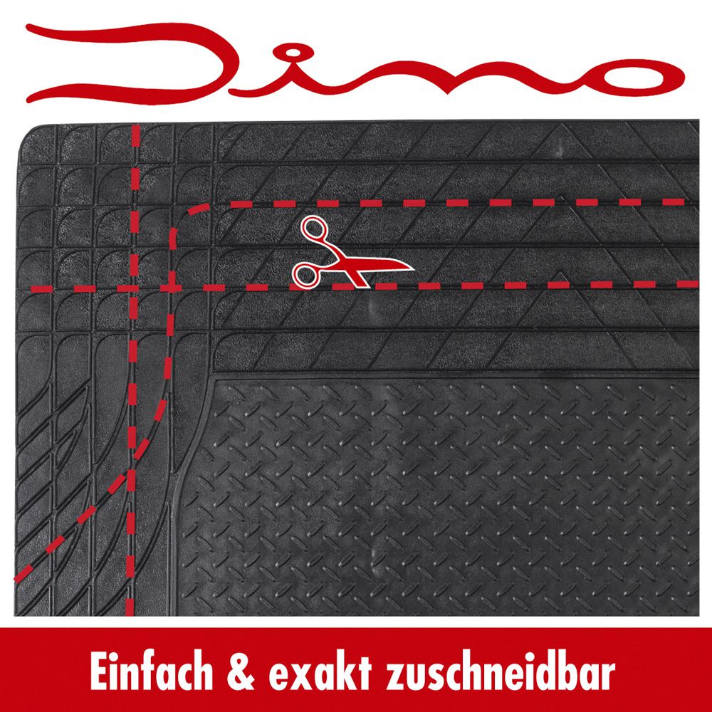 Dino universal Kofferraummatte 120 x 80 cm - universell zuschneidbar - schwarz