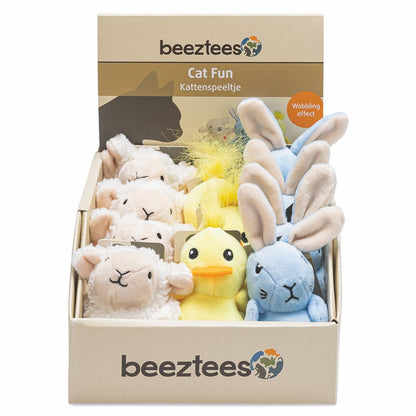 Beeztees Oster Wobblers - 10-14 cm groß - Plüsch Katzenspielzeug - mit Ball