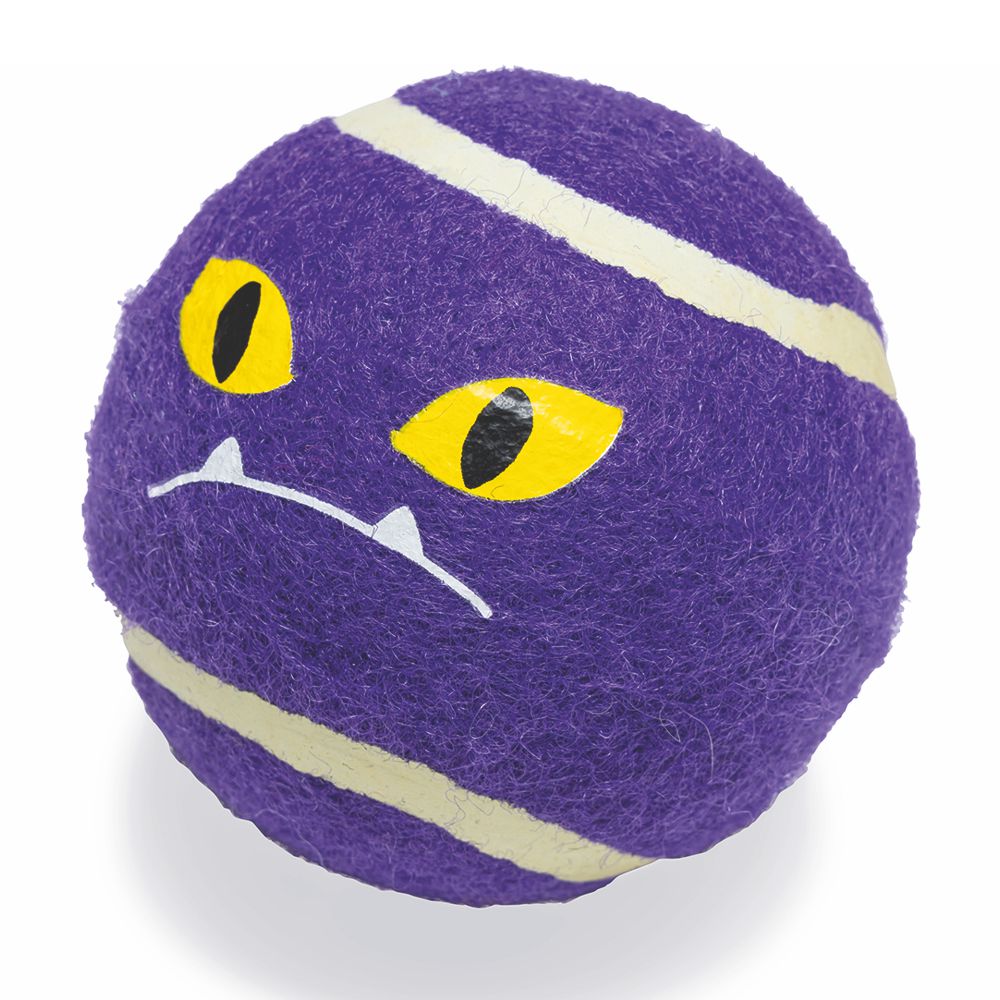 Beeztees HALLOWEEN Spooky Tennisball - 4 Stk - 6,3 cm - Apportierspiel Ball Hund