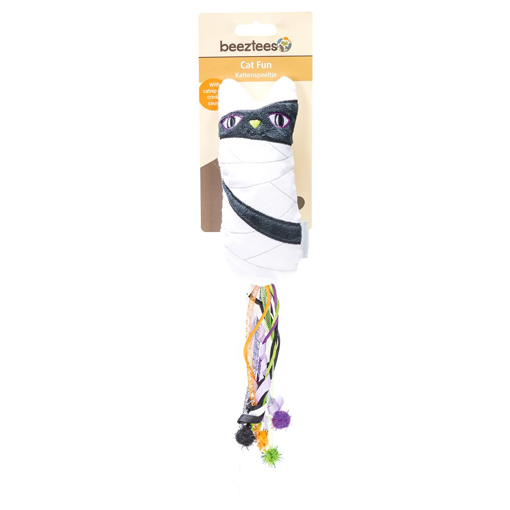 Beeztees HALLOWEEN Plüsch-Katzenspielzeug Mumie - mit Catnip - Katzenminze