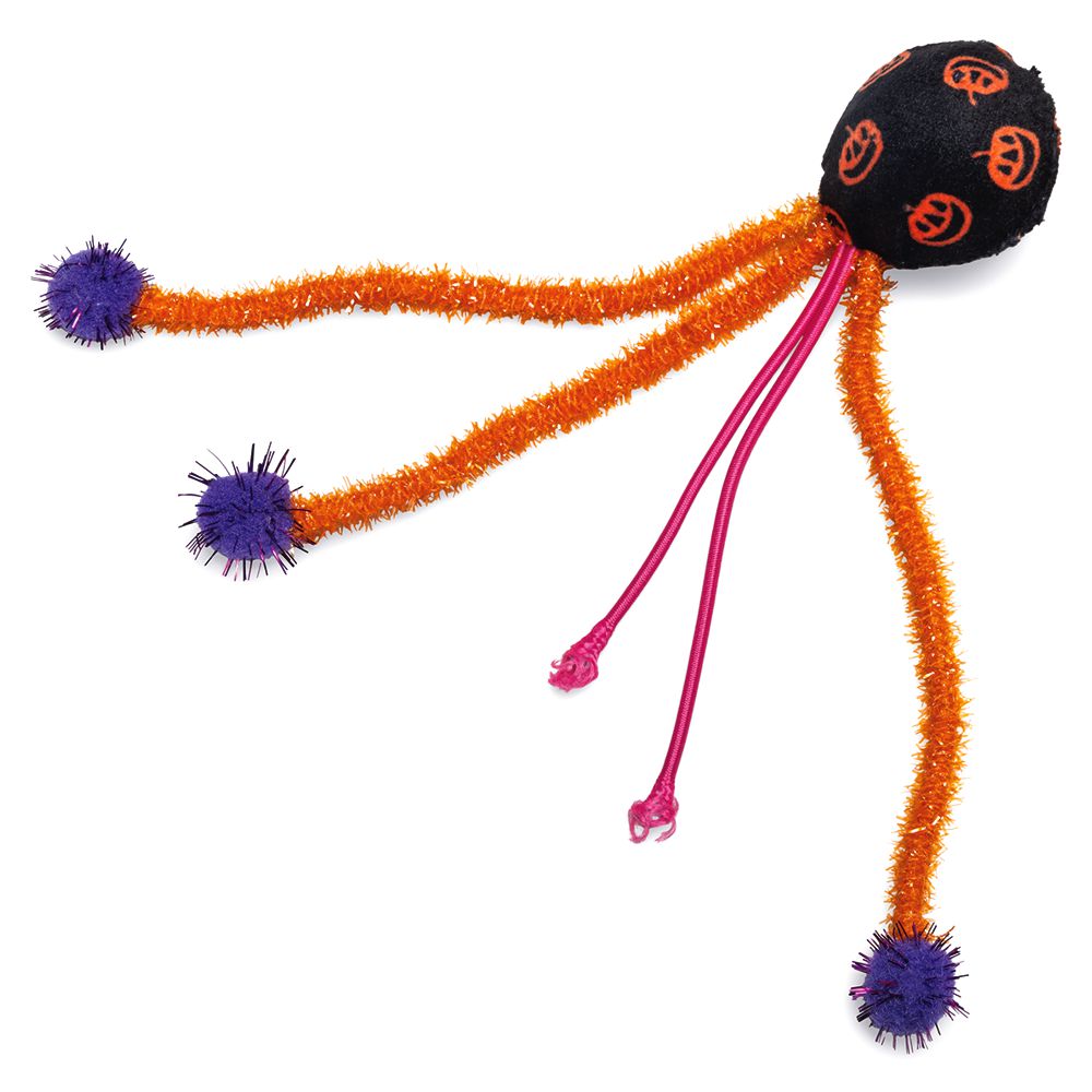 Beeztees HALLOWEEN Katzenspielzeug-Set - Kürbis Geist Ball - mit Catnip+Rassel