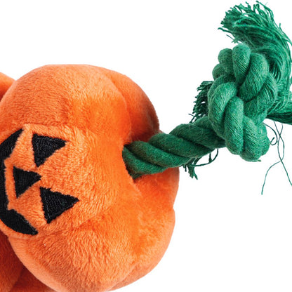 Beeztees HALLOWEEN Plüsch-Hundespielzeug Kürbis - Kuscheltier Squeaker Seil