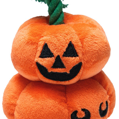 Beeztees HALLOWEEN Plüsch-Hundespielzeug Kürbis - Kuscheltier Squeaker Seil
