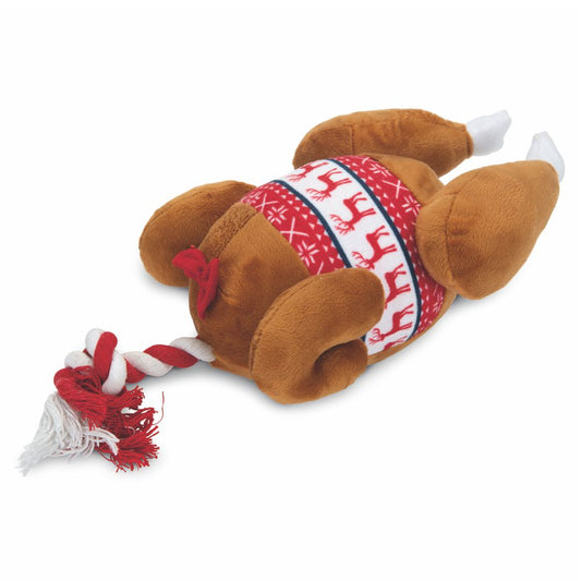 Beeztees XMAS Plüsch-Hundespielzeug Truthahn - 35 cm - Kuscheltier Plüschtier