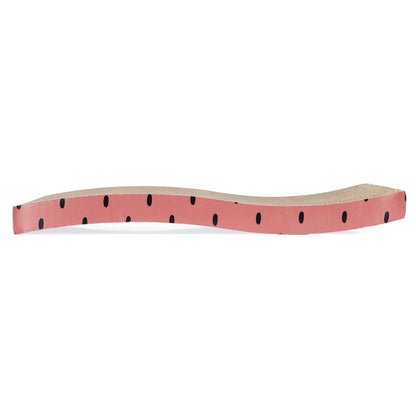 Beeztees Kratzbrett DOTS rosa - 47 x 24,5 cm - Kratzpappe Karton mit Katzenminze