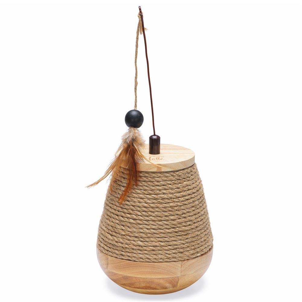 Designed by Lotte Katzenspielzeug MAE - Tumble - 15 x 18 cm - Holz - Feder Kugel