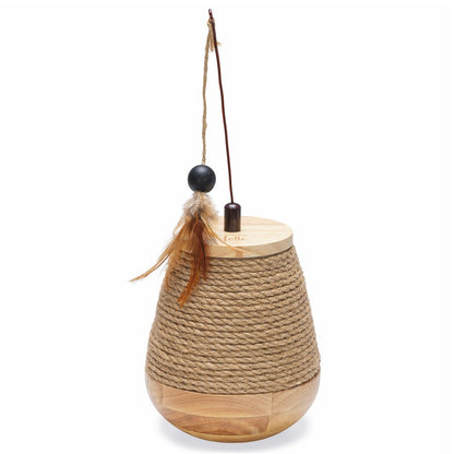 Designed by Lotte Katzenspielzeug MAE - Tumble - 15 x 18 cm - Holz - Feder Kugel