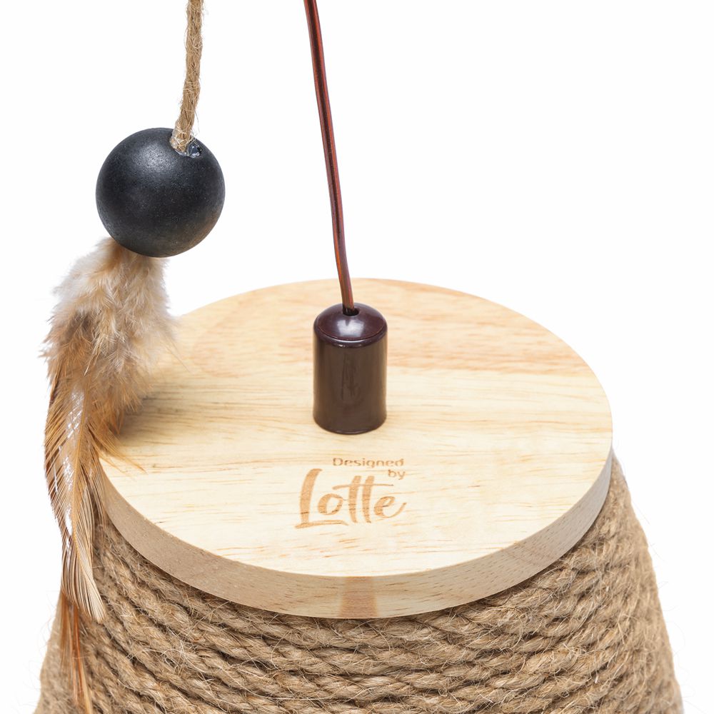 Designed by Lotte Katzenspielzeug MAE - Tumble - 15 x 18 cm - Holz - Feder Kugel