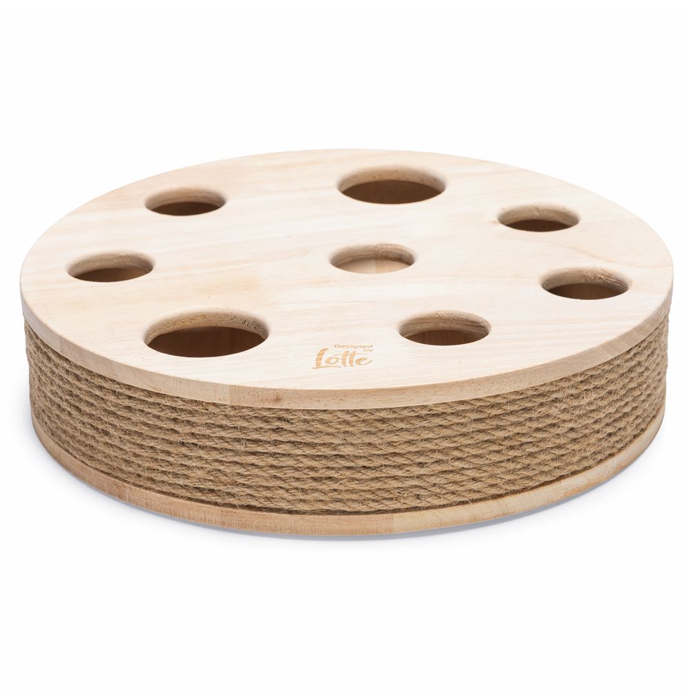 Designed by Lotte Katzenspielzeug RAYA - 30 x 7 cm - Holz - 2 Kugeln Kratzbrett