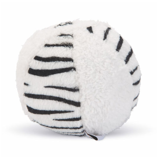 Beeztees Plüsch-Hundespielzeug Ball BEASTY - 12 cm - Zebra Plüschball Squeaker