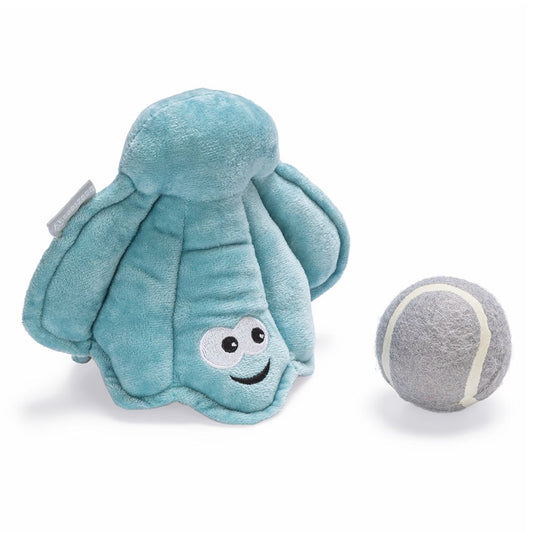 Beeztees Plüsch-Hundespielzeug - Muschel mit Perle - Versteckspiel ohne Squeaker