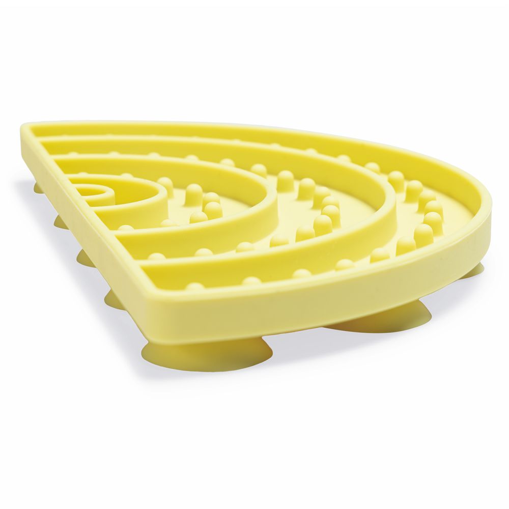 Beeztees Puppy Leckmatte Regenbogen - 20 x 10 cm - gelb - Silikon Schleckmatte Anti-Schlingmatte