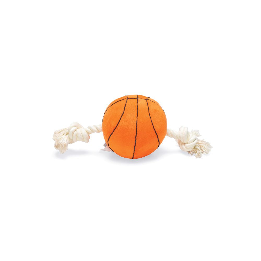 Beeztees Plüsch-Ball mit Seil - Apportieren Zerren Suchen - Apportierspielzeug