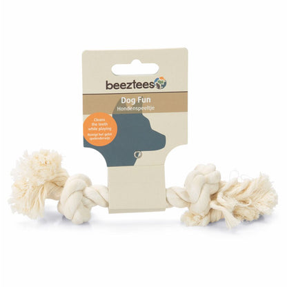 Beeztees Knotenseil - weiß - XS-XL - Baumwoll-Seil Zerrspiel Spielseil Kauseil