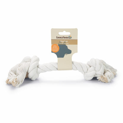 Beeztees Knotenseil - weiß - XS-XL - Baumwoll-Seil Zerrspiel Spielseil Kauseil
