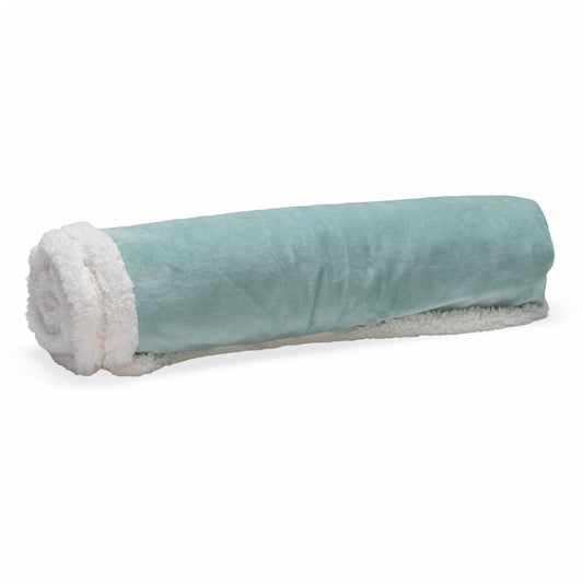 Beeztees Plüsch-Welpendecke MONEGO - mint/weiß - 100 x 70 cm - Puppy Hundedecke